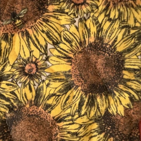 sunflowers baby quilt detail 4
