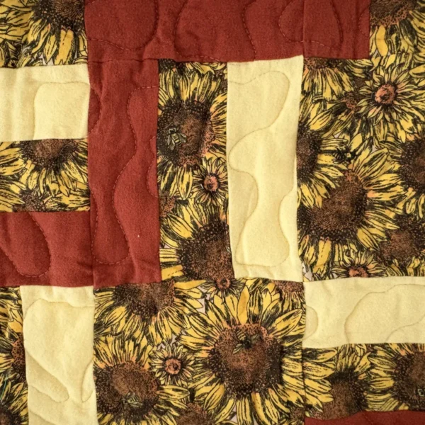sunflowers baby quilt detail 3