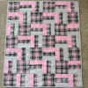 pink plaid baby quilt full view