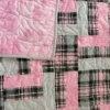 pink plaid baby quilt detail 4