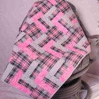pink plaid baby quilt