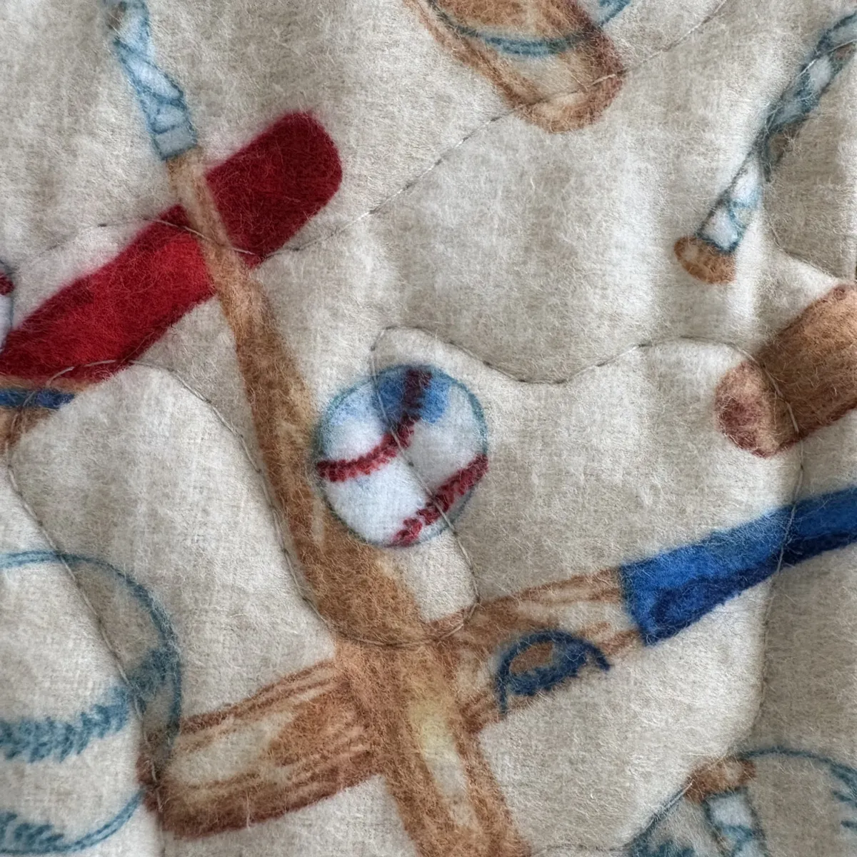 Baseball Games Baby Quilt detail 2