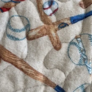 Baseball Games Baby Quilt detail 4