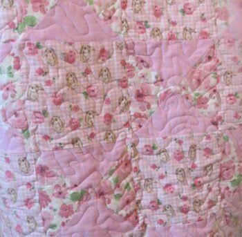 Bunny Trails baby quilt detail 1