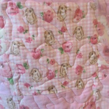 Bunny Trails baby quilt detail 3