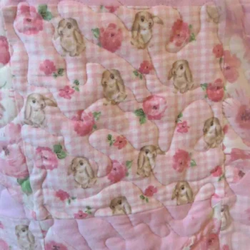 Bunny Trails baby quilt detail 3