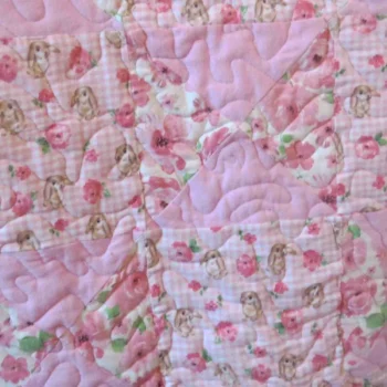Bunny Trails baby quilt detail 4