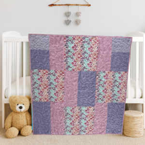 hearts and dots baby quilt product image