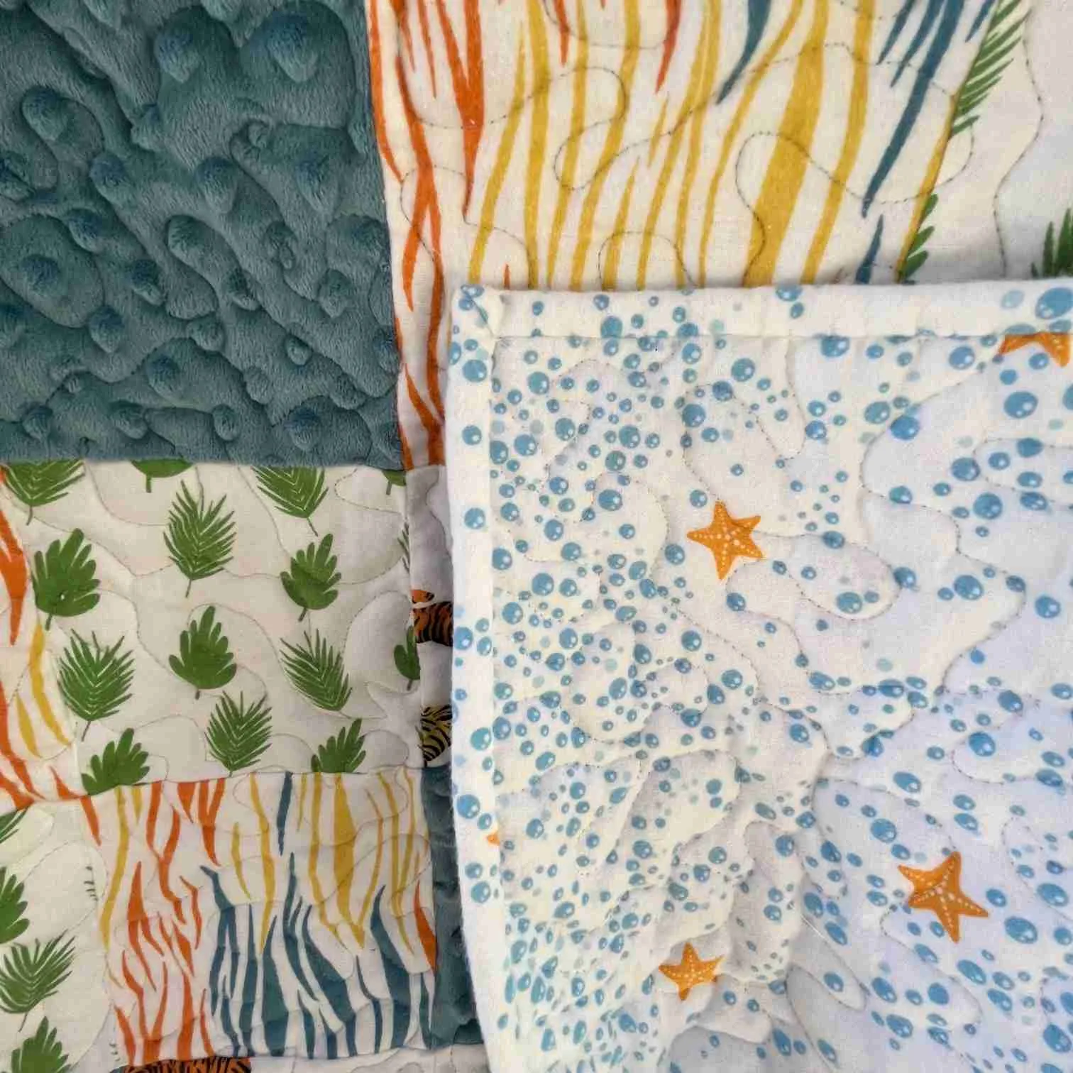 Playful Tigers Baby Quilt detail 1a