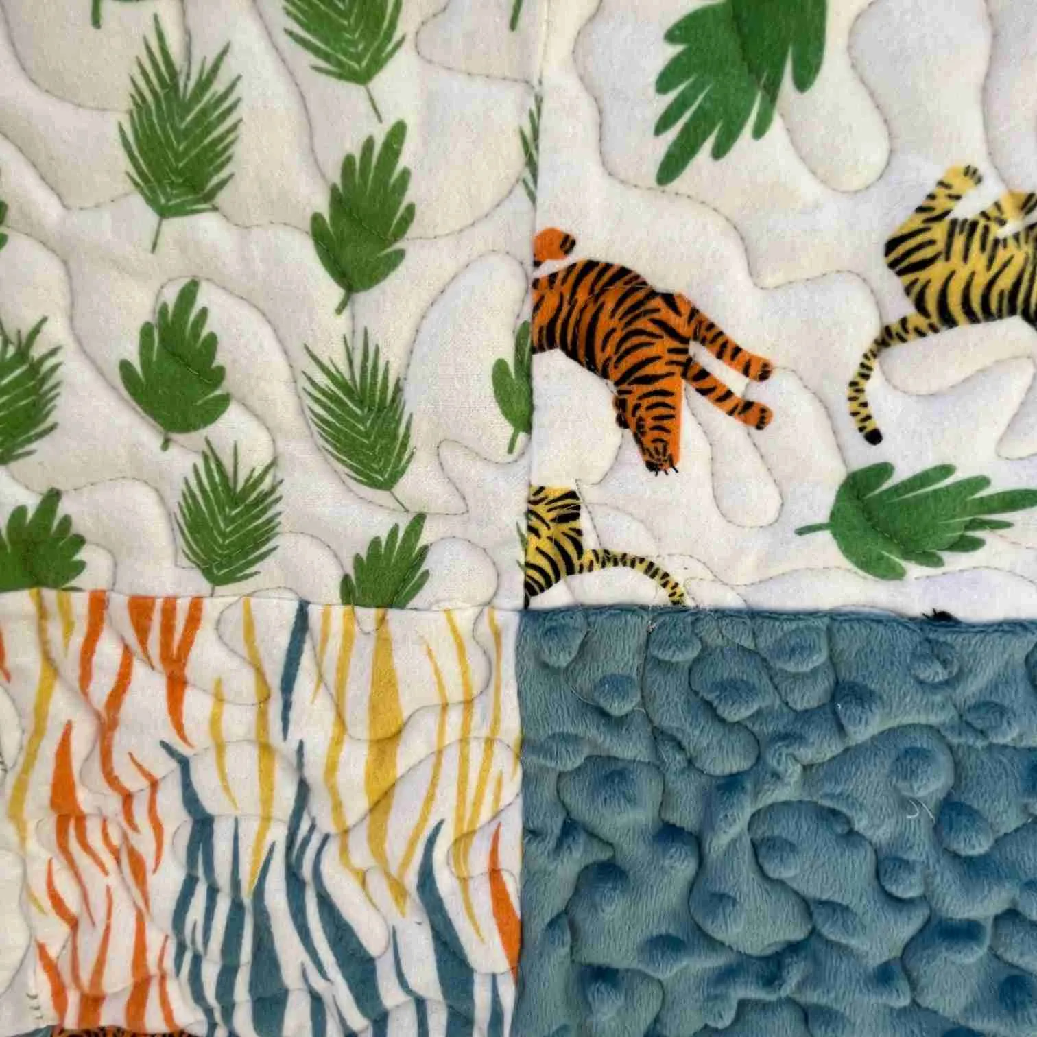Playful Tigers Baby Quilt detail 4a