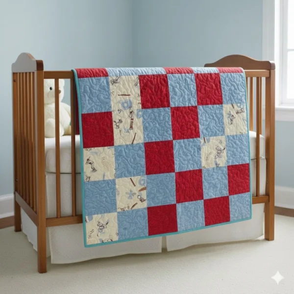 baseball days on brown crib