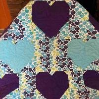 sweet hearts baby quilt close up