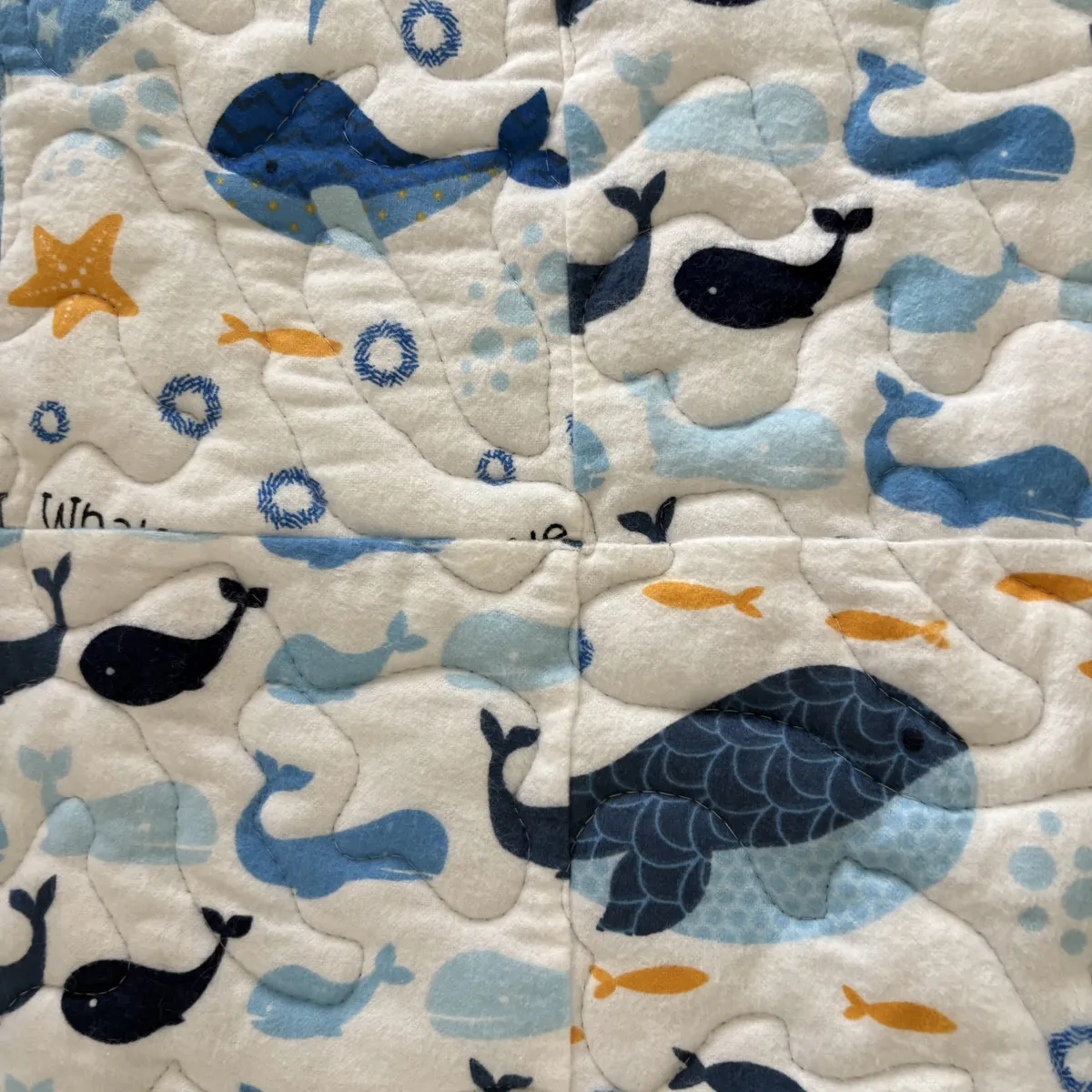 Whale Song Baby Quilt detail 1