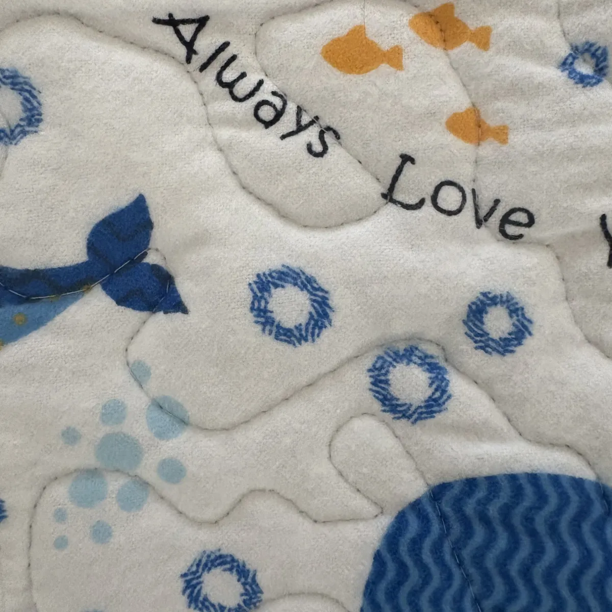 Whale Songs Baby Quilt detail 3