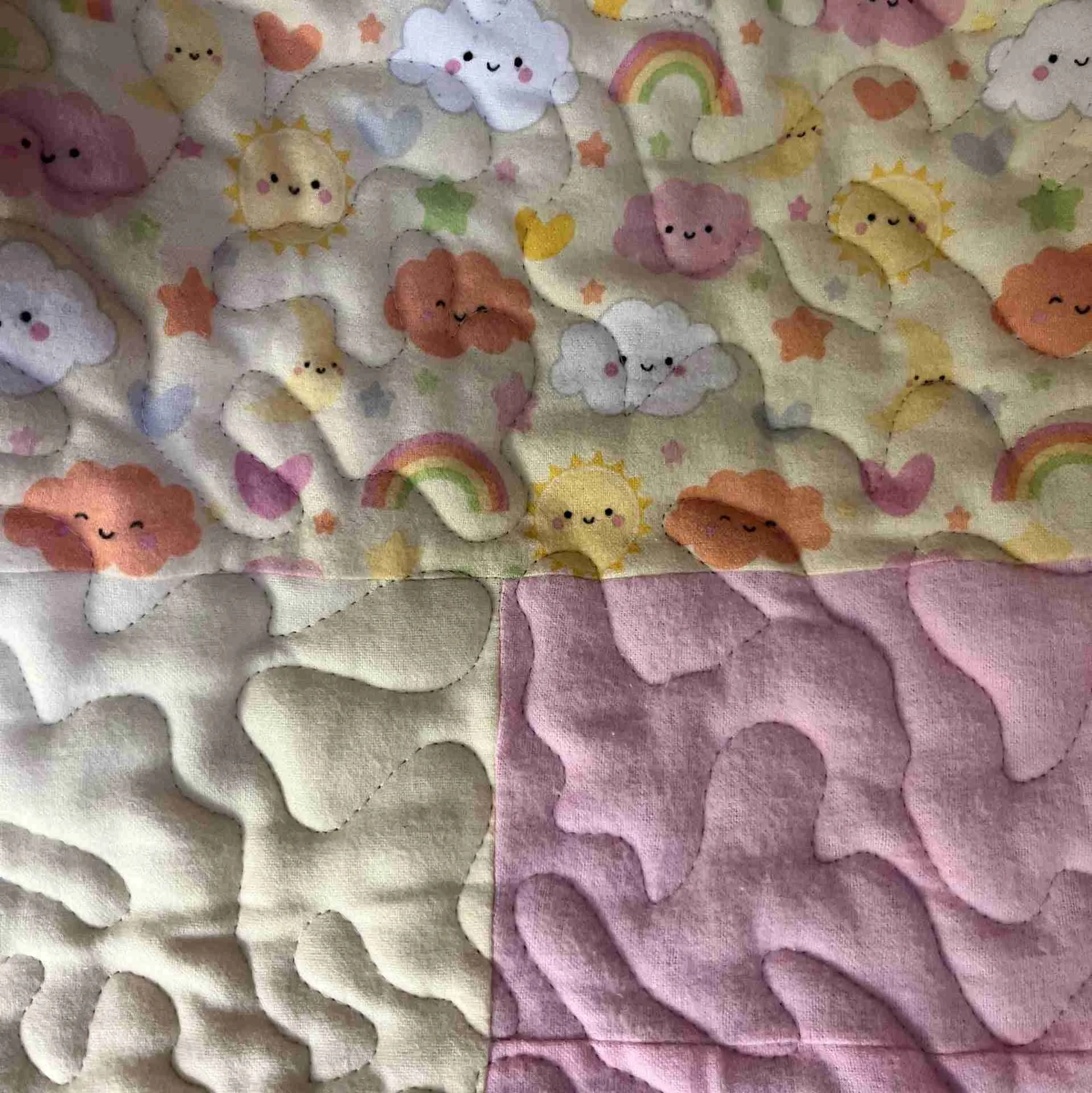 Sunshine & Clouds Baby Quilt detail 2