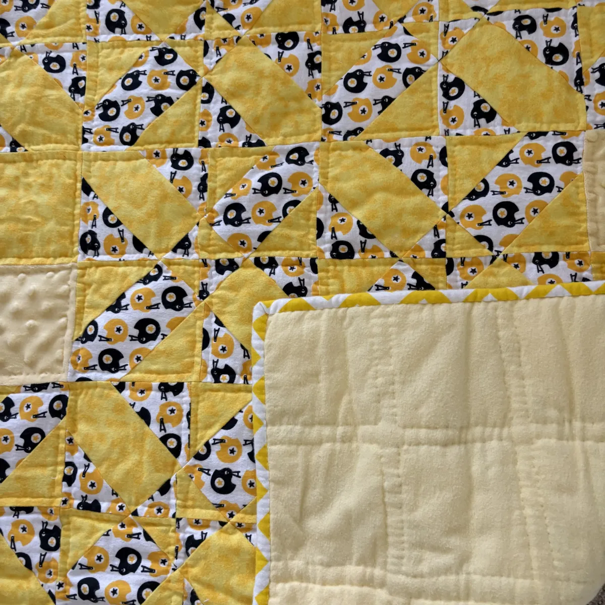 Football Fanatics Baby Quilt detail a