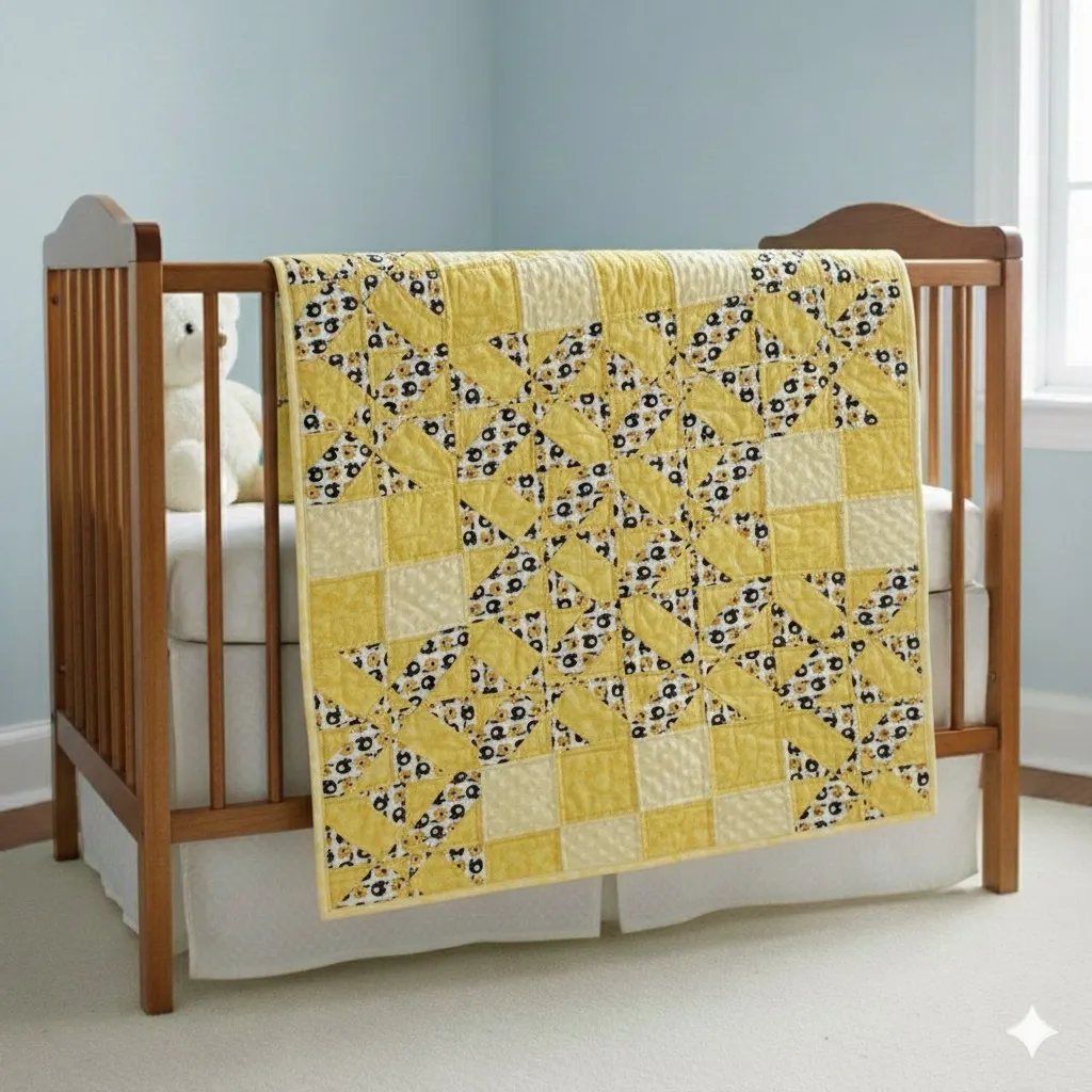 Football Fanatics Baby Quilt on crib