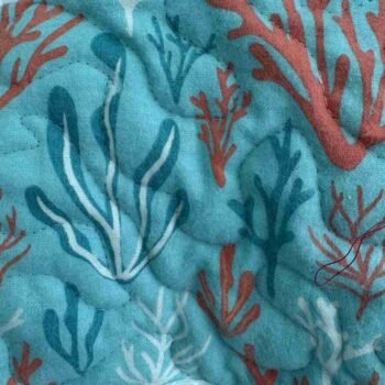 fish patchwork detail, seaside baby quilts
