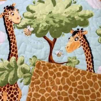 giraffe family with backing, alll-season quilt collection
