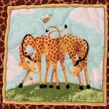 giraffe family quilt detail look what's new