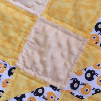 football baby quilt, minky fabric quilt, yellow and gold baby quilts