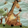 giraffe family baby quilt detail 4