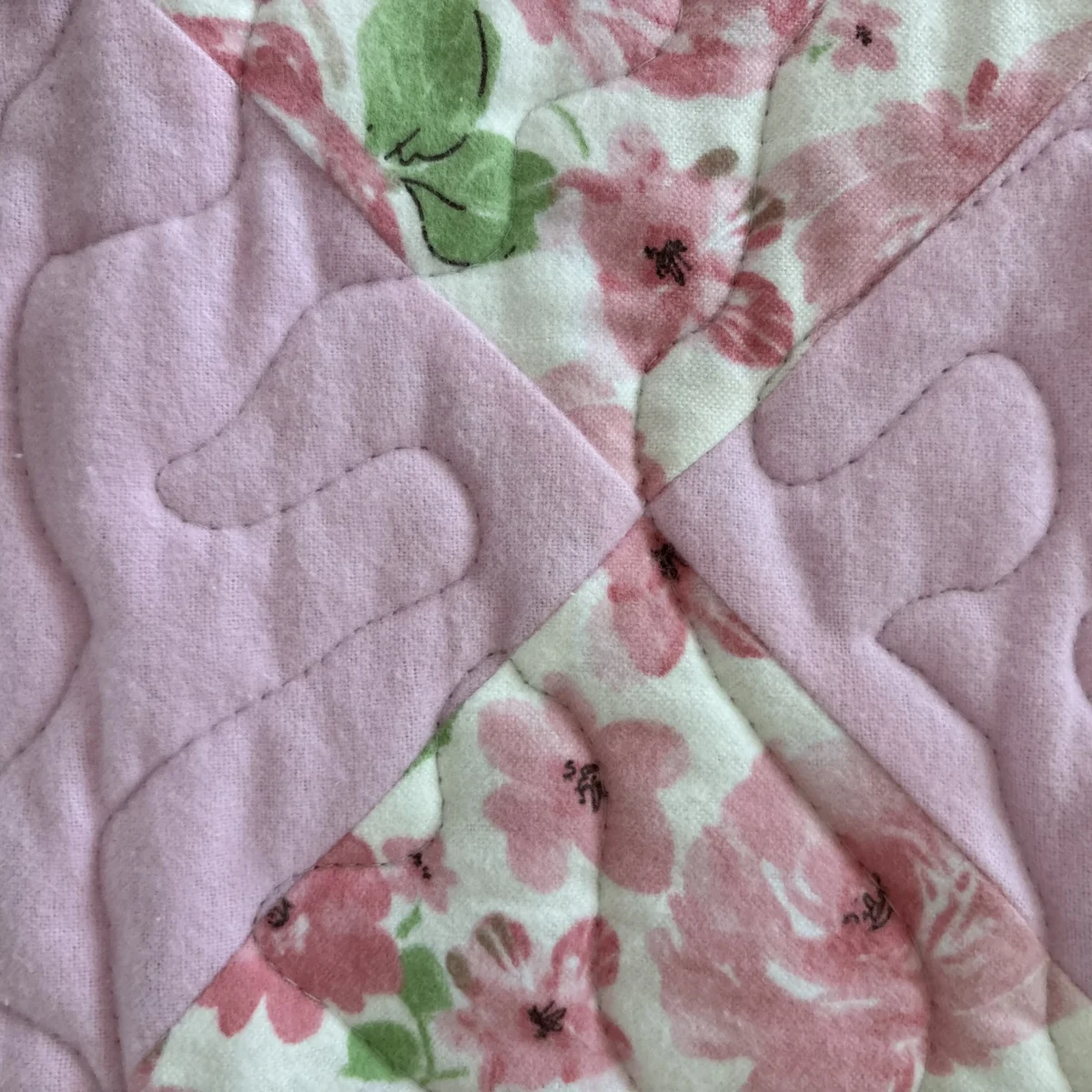 Bunny Trails Baby Quilt floral print