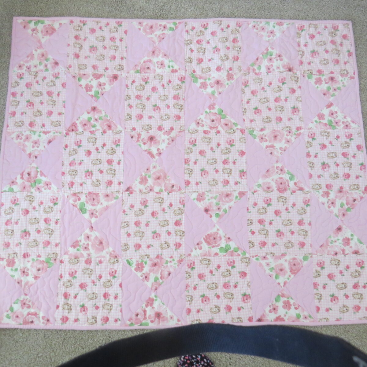 Bunny Trails Baby Quilt full view
