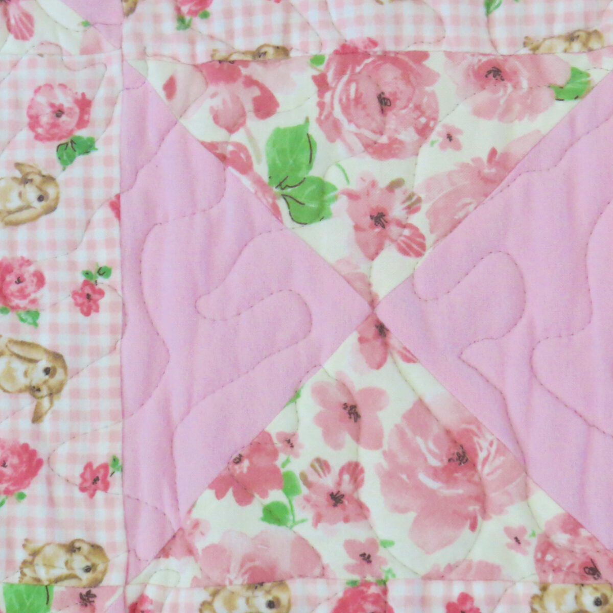 Bunny Trails Baby Quilt detailed view