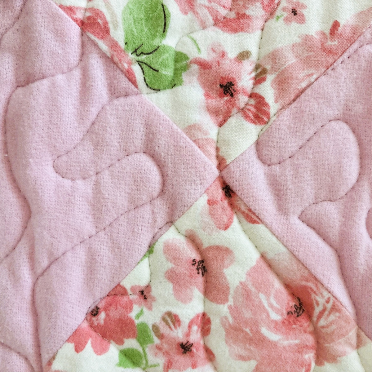 Bunny Trails Baby Quilt close view of blocks