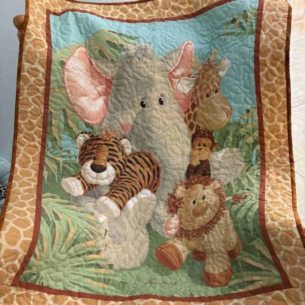 Jungle Friends panel quilt