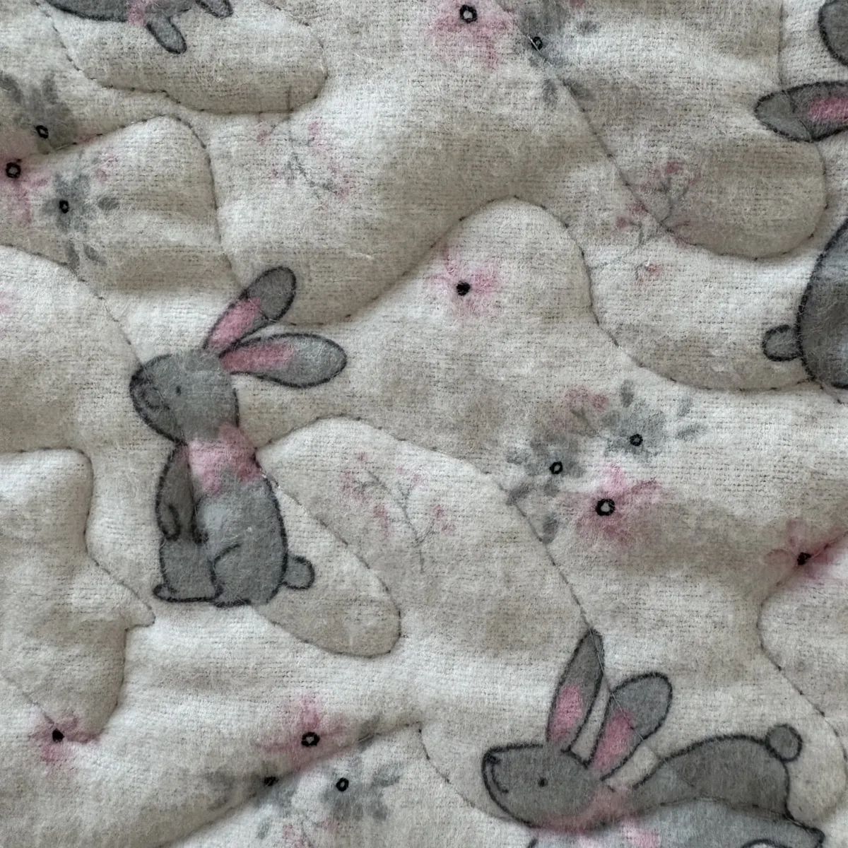 Bunny Frolic Baby Quilt bunny detail