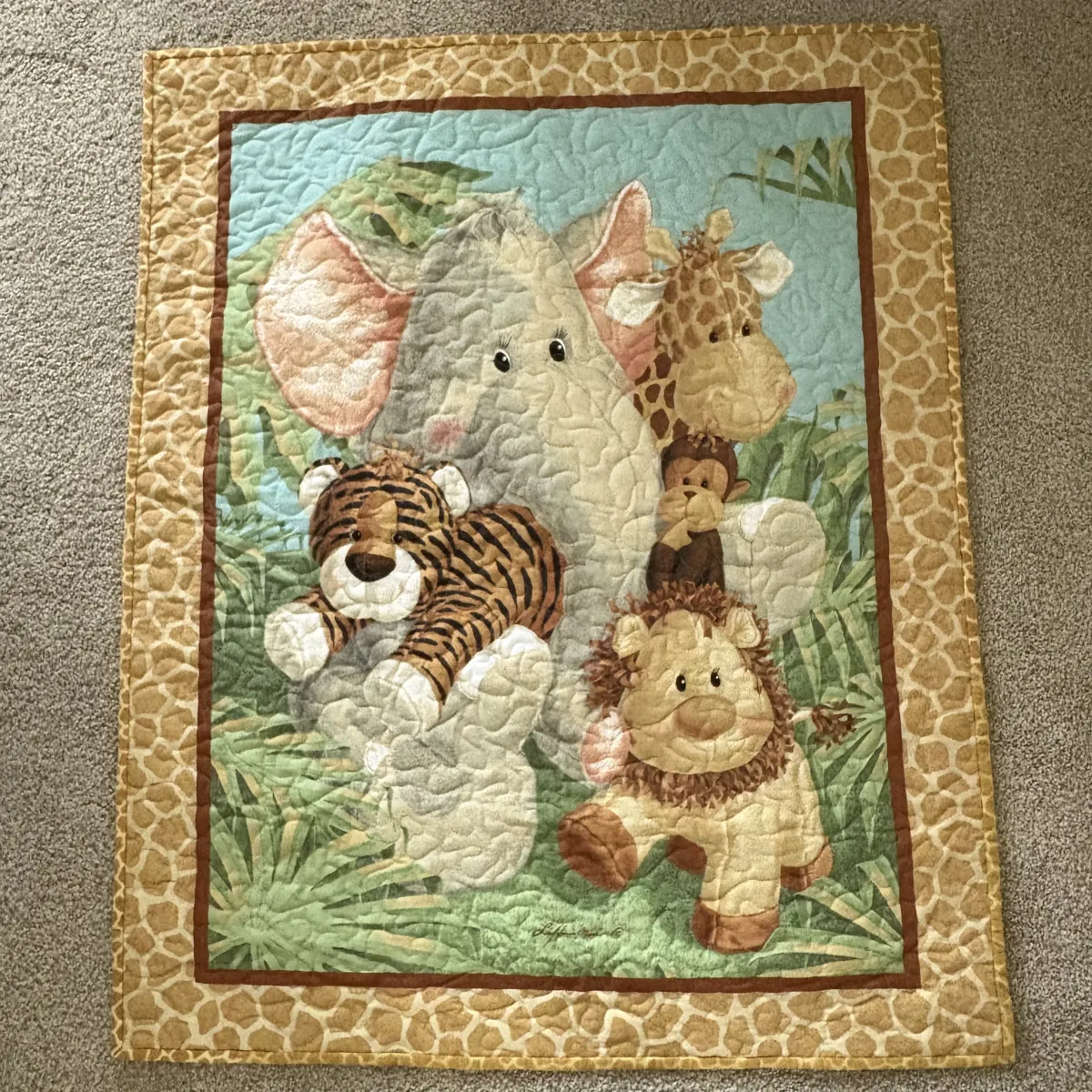 Jungle Friends Baby Quilt full view