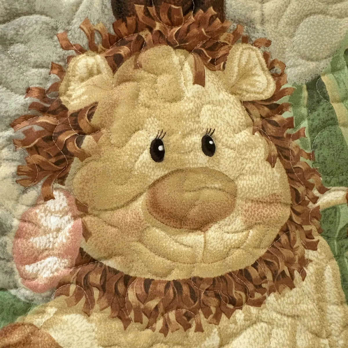 Jungle Friends Baby Quilt lion face