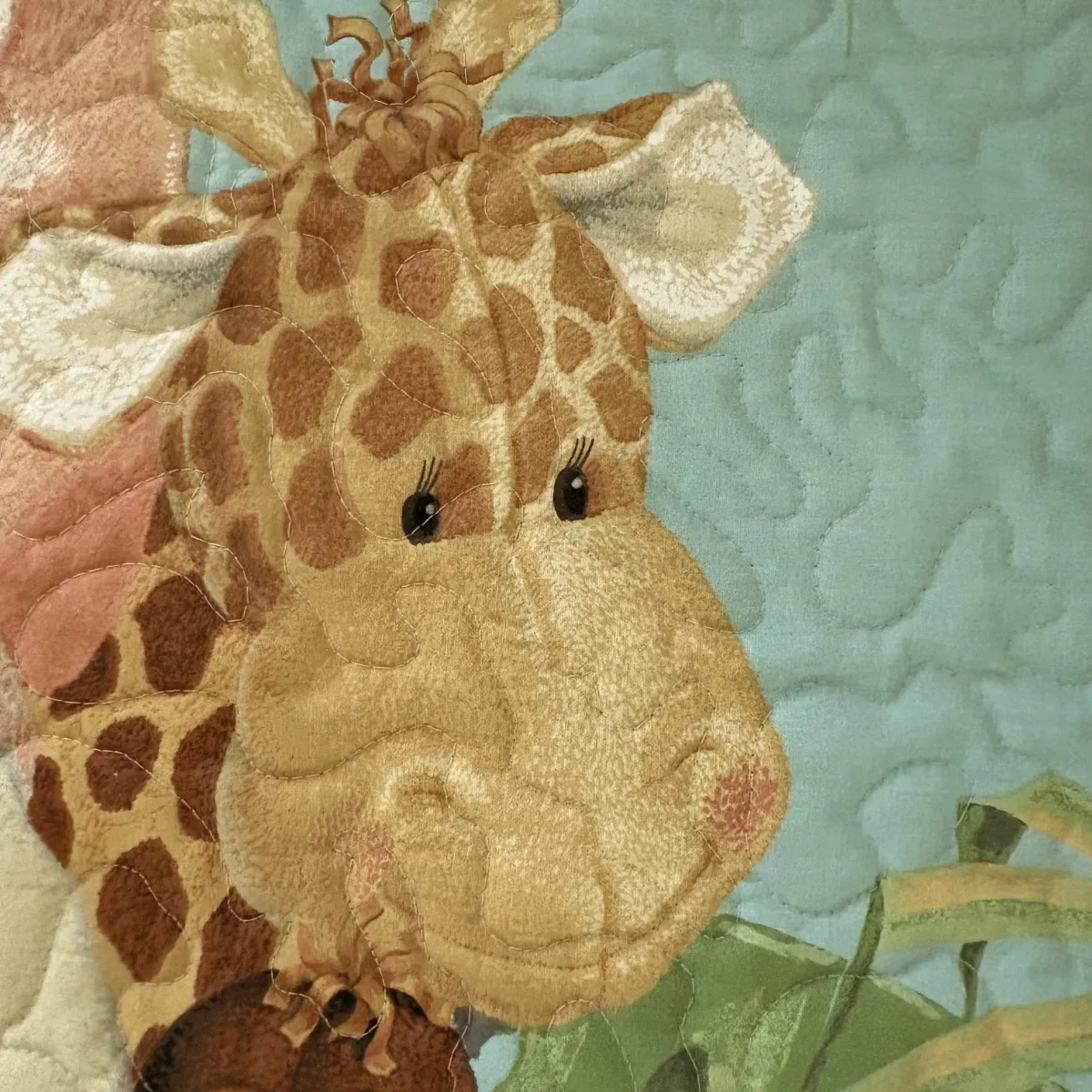 Jungle Friends Baby Quilt giraffe detail