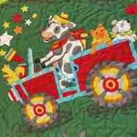 cow and tractor farm train