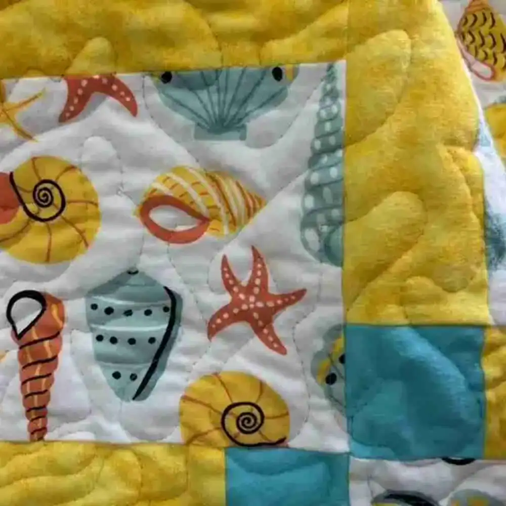 Seashells and Sand Baby Quilt detail 1