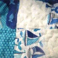 blue sailboats with minky block