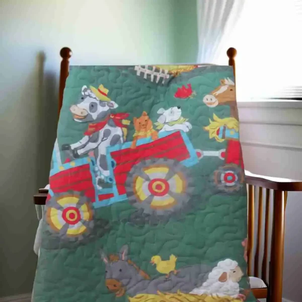 farm train panel quilt