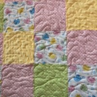 duck patchwork close up