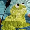 Froggy Friends quilt closeup detail 4
