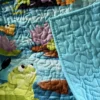 Froggy Friends quilt closeup detail 5