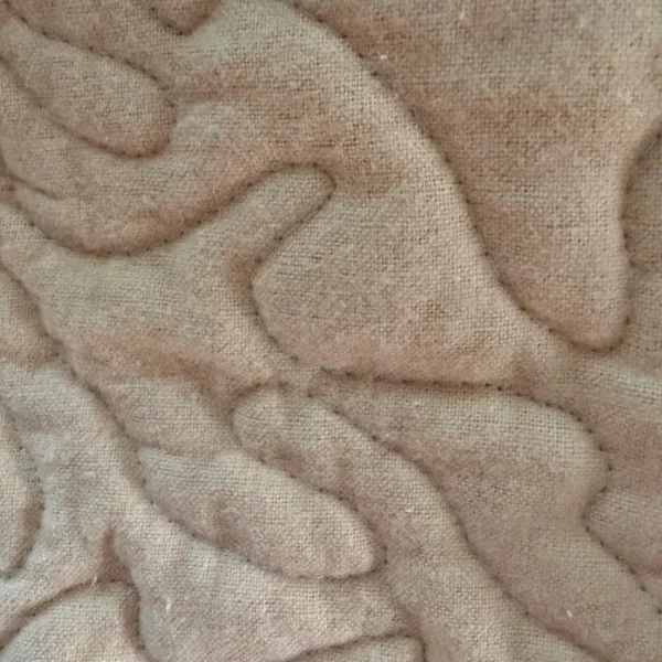 peach flowers baby quilt detail 5