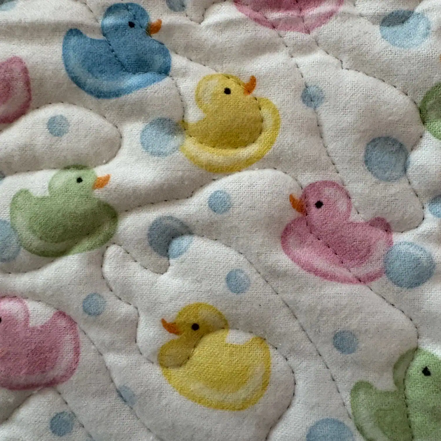 Duck Patchwork Baby Quilt detail 1