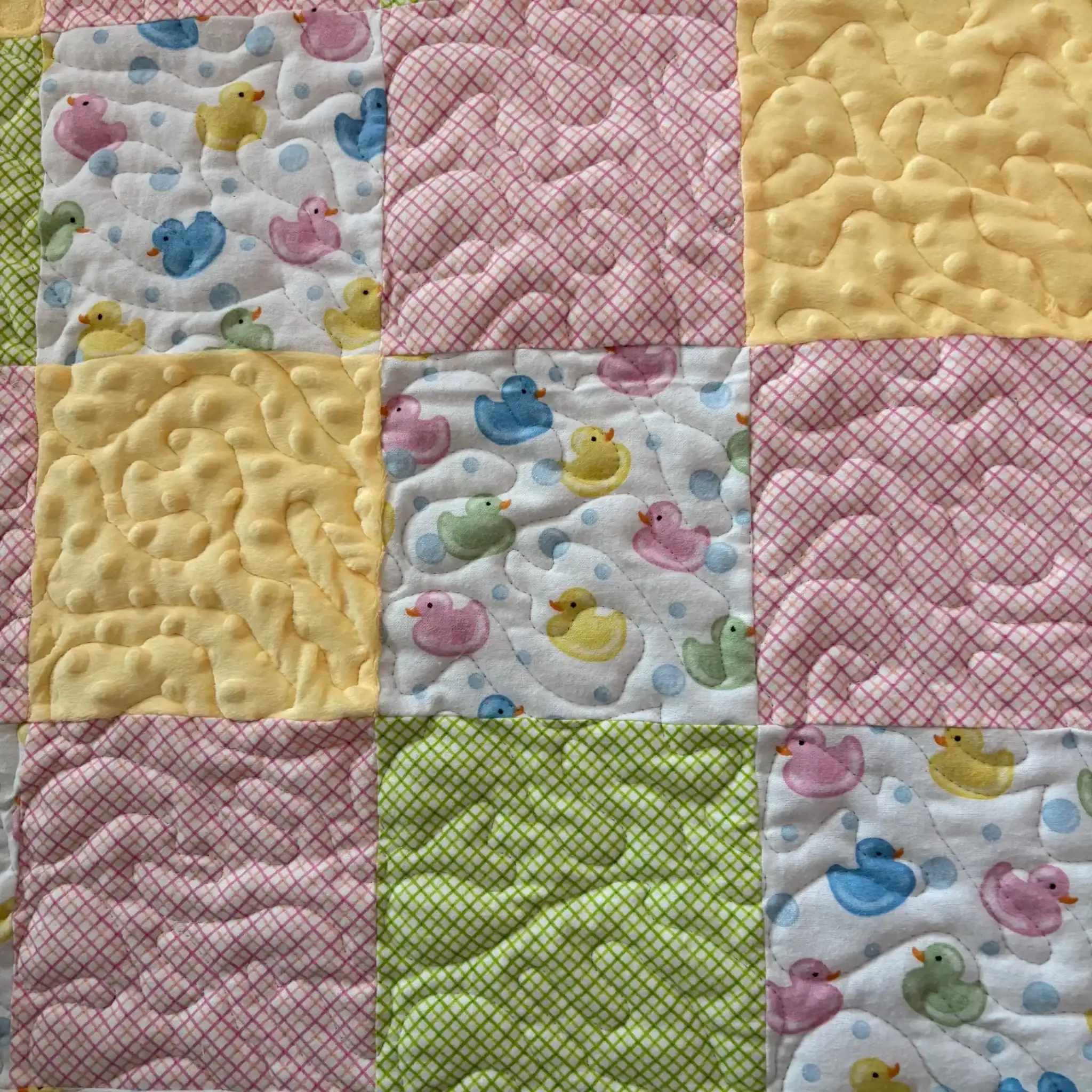 Duck Patchwork Baby Quilt detail 5