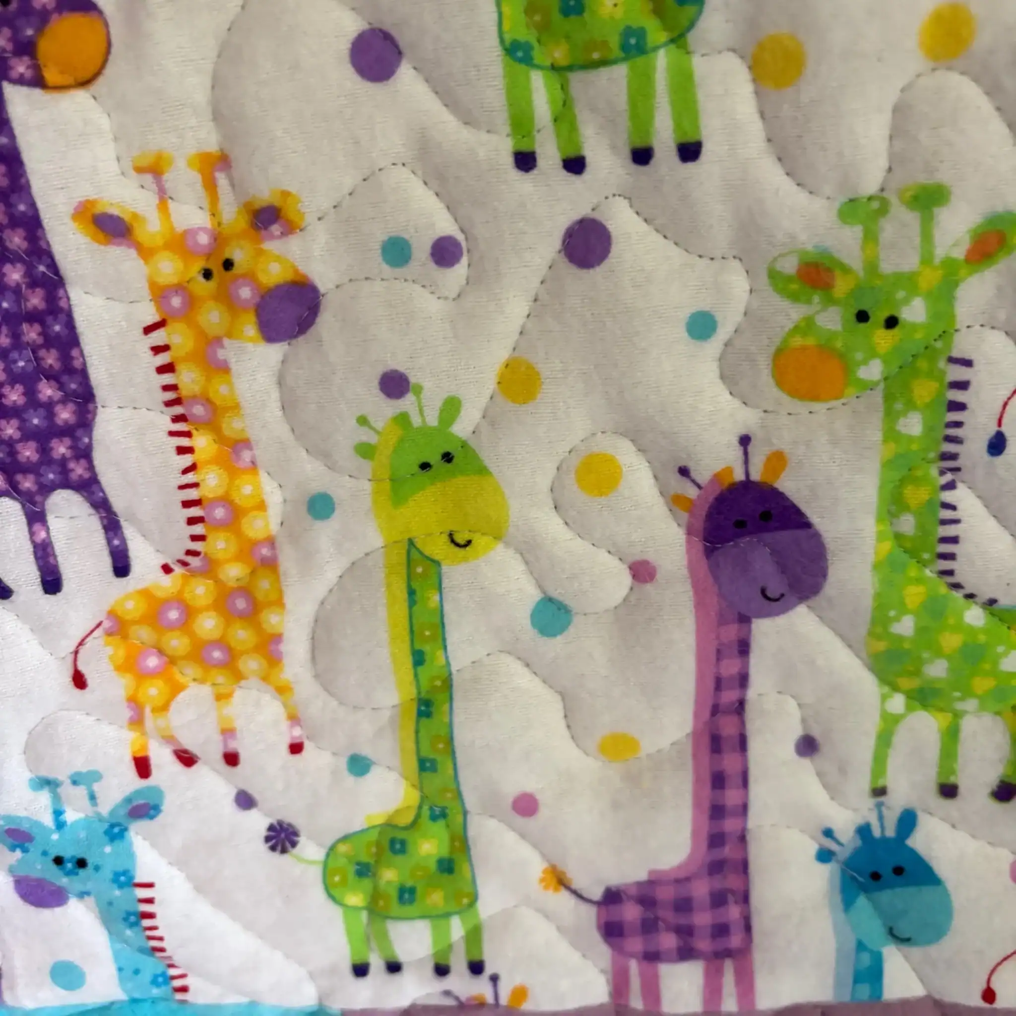 Giraffe Giggles Baby Quilt detail 1