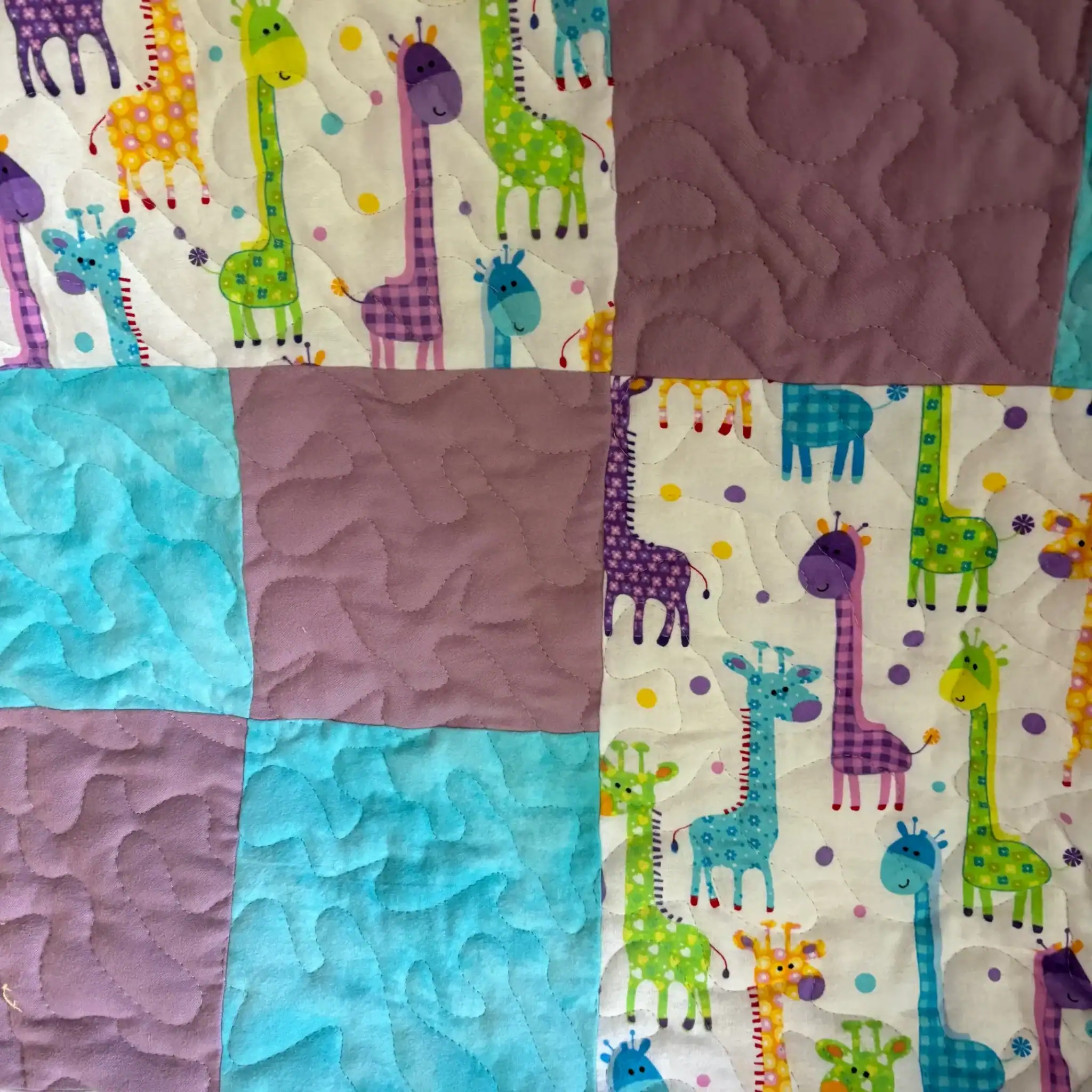Giraffe Giggles Baby Quilt detail 5