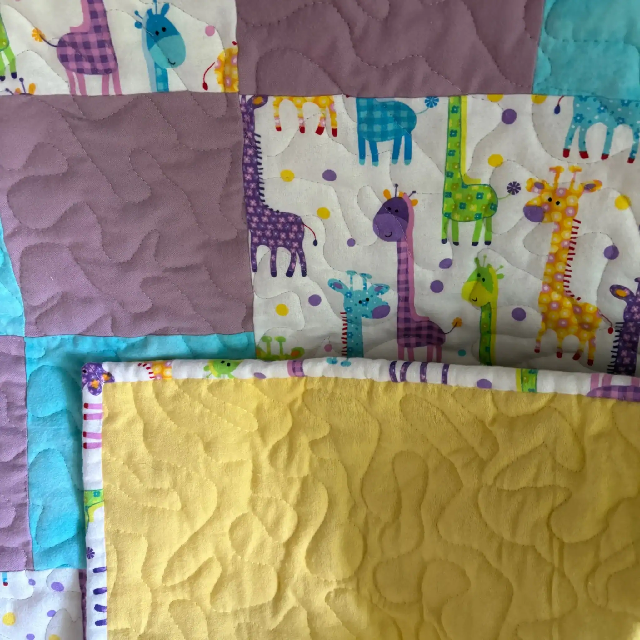 Giraffe Giggles Baby Quilt detail 6