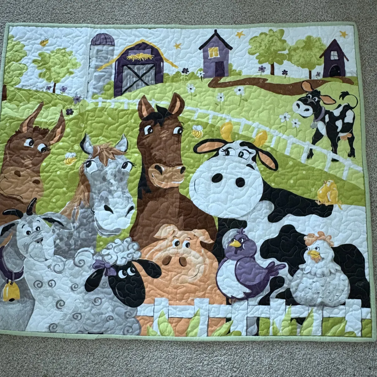 Barnyard Buddies Baby Quilt detail 5