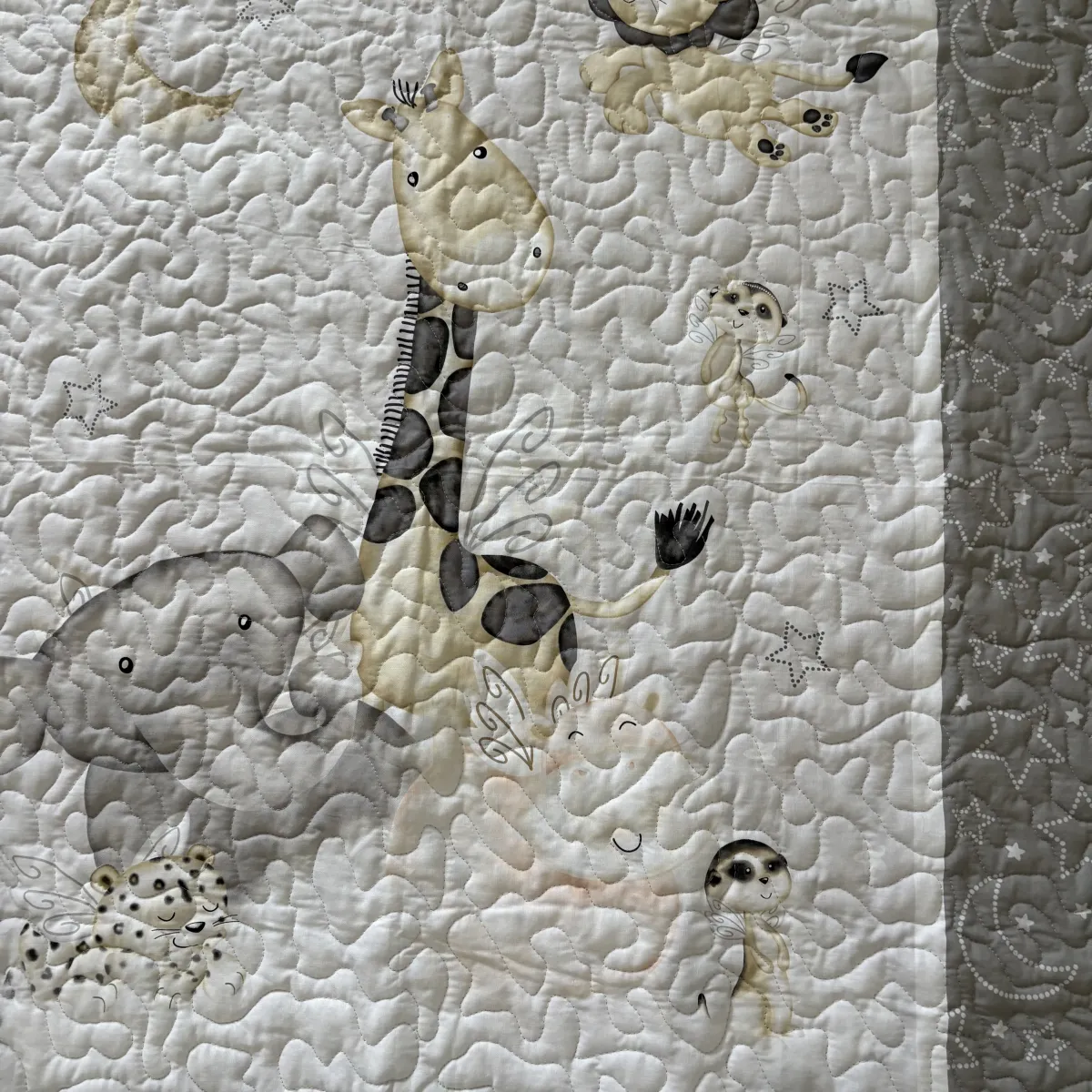 Dream Safari Baby Quilt front detail 1